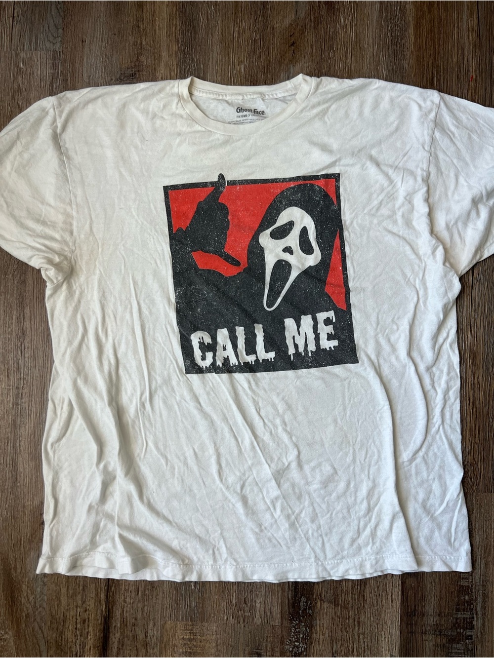 White 'Call Me' Graphic Short Sleeve Tee